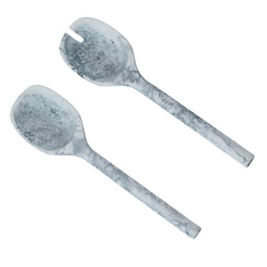 TOV Furniture Mera Resin Serving Spoons - Stylish Set of 2 for Elegant Entertaining and Everyday Dining Delight Black and White TOV-T18880