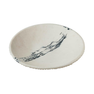 TOV Furniture Ikani Sculptural Black & White Resin Serving Plate – Handmade Marble-Like Centerpiece for Dining TOV-T18881