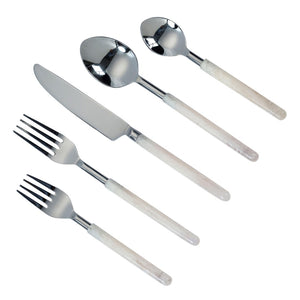 TOV Furniture Frose Silver Stainless Steel Flatware Set - 5-Piece Place Setting for 1 - Elegant Dining Solution TOV-T18884