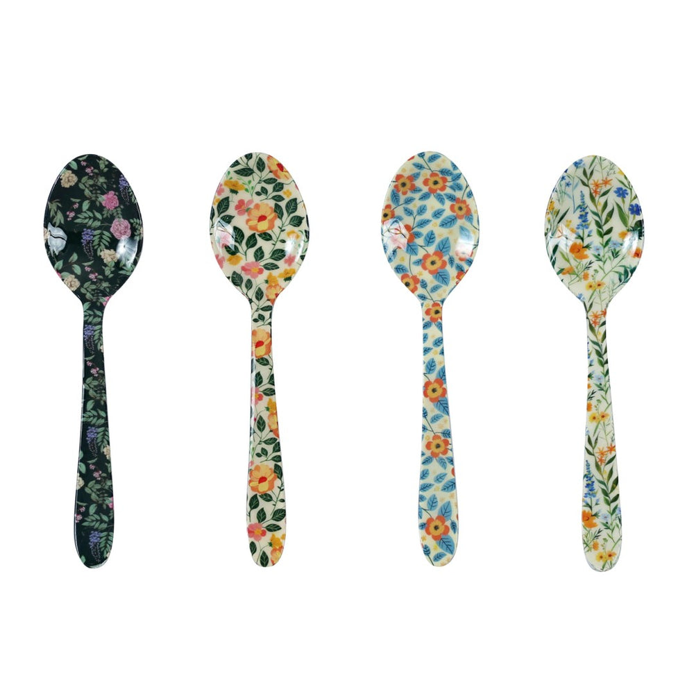 TOV Furniture Planted Artisan Tea Spoons Set of 4 - Vibrant Garden Prints for Stylish Dining & Gifting Delight TOV-T18885
