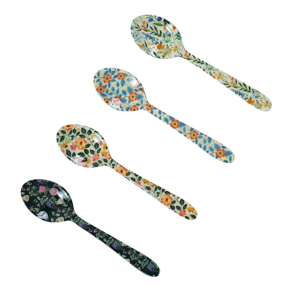 TOV Furniture Planted Artisan Tea Spoons Set of 4 - Vibrant Garden Prints for Stylish Dining & Gifting Delight TOV-T18885