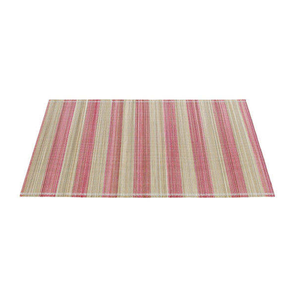 TOV Furniture Jora Coastal-Inspired Bamboo Placemat Set - 4 Hand-Bound Textured Table Protectors for Dining Pink TOV-T18928