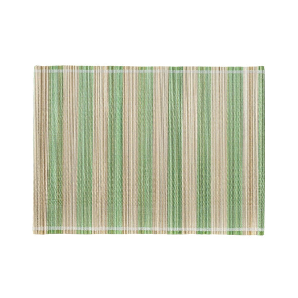 TOV Furniture Jora Coastal-Inspired Bamboo Placemat Set - 4 Hand-Bound Textured Table Protectors for Dining Green TOV-T18929