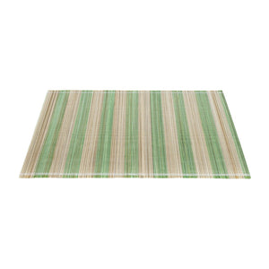 TOV Furniture Jora Coastal-Inspired Bamboo Placemat Set - 4 Hand-Bound Textured Table Protectors for Dining Green TOV-T18929