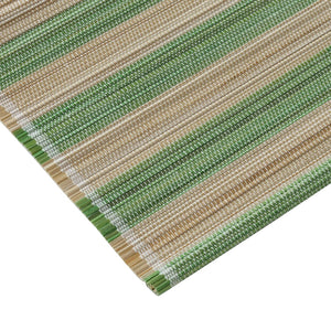 TOV Furniture Jora Coastal-Inspired Bamboo Placemat Set - 4 Hand-Bound Textured Table Protectors for Dining Green TOV-T18929