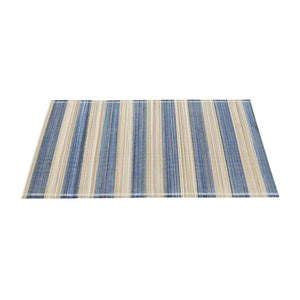 TOV Furniture Jora Coastal-Inspired Bamboo Placemat Set - 4 Hand-Bound Textured Table Protectors for Dining Blue TOV-T18930