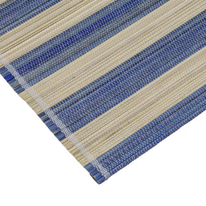 TOV Furniture Jora Coastal-Inspired Bamboo Placemat Set - 4 Hand-Bound Textured Table Protectors for Dining Blue TOV-T18930