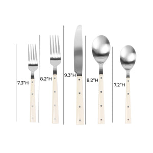 Soline Cream and Stainless Steel Flatware - Set of 20 Pieces TOV-T54288-SET TOV Furniture