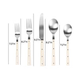 Soline Cream and Stainless Steel Flatware - Set of 5 Pieces - Service for 1 TOV-T54288 TOV Furniture