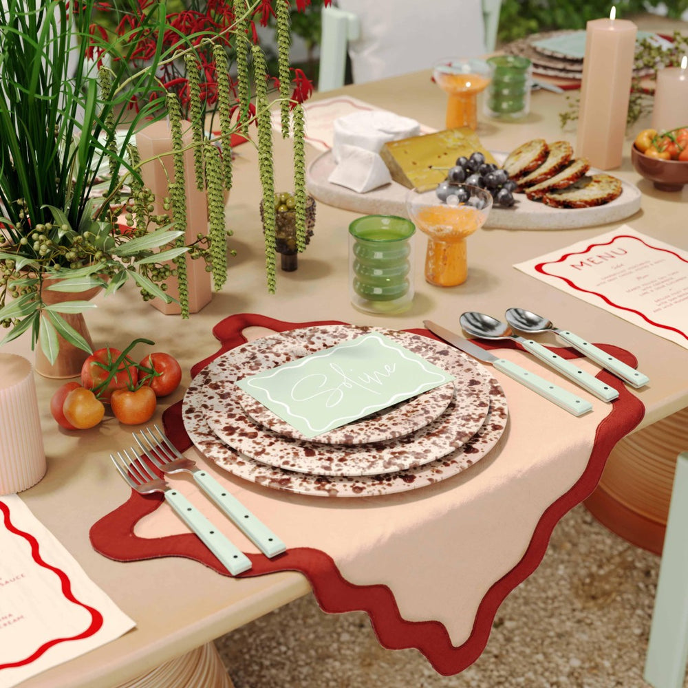 TOV Furniture Soline Stainless Steel Flatware Set - 5-Piece Service for 1, Modern Design, Dishwasher Safe, Durable Mint TOV-T54289