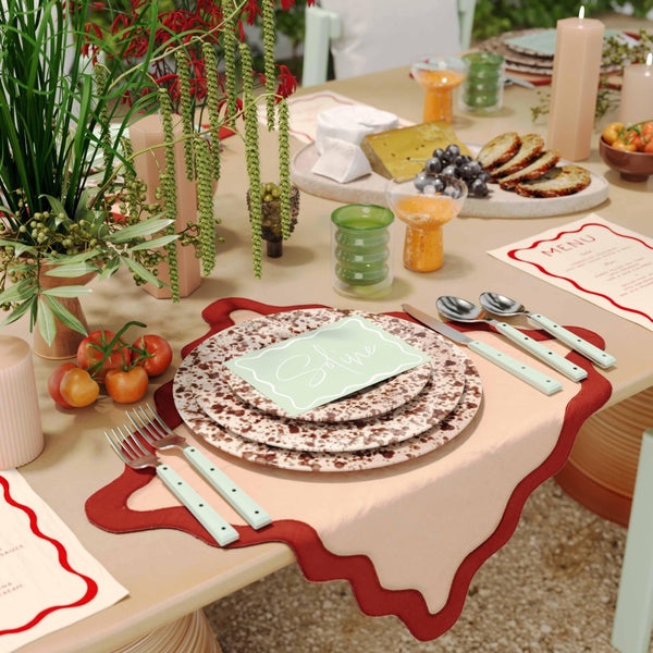 TOV Furniture Soline Stainless Steel Flatware Set - 5-Piece Service for 1, Modern Design, Dishwasher Safe, Durable Mint TOV-T54289