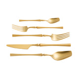 Millie Brushed Gold Stainless Steel Flatware - Set of 5 Pieces - Service for 1 TOV-T54291 TOV Furniture