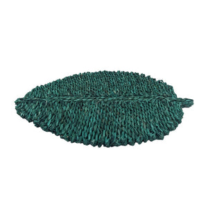 TOV Furniture Leaf Seagrass Placemat Set of 4 - Handcrafted, Eco-Friendly, Sculptural Dining Essentials for Every Table Green TOV-T54302