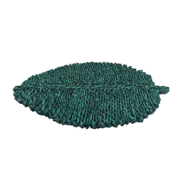 TOV Furniture Leaf Seagrass Placemat Set of 4 - Handcrafted, Eco-Friendly, Sculptural Dining Essentials for Every Table Green TOV-T54302