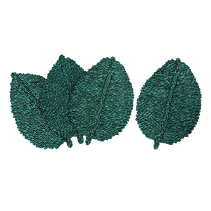 TOV Furniture Leaf Seagrass Placemat Set of 4 - Handcrafted, Eco-Friendly, Sculptural Dining Essentials for Every Table Green TOV-T54302