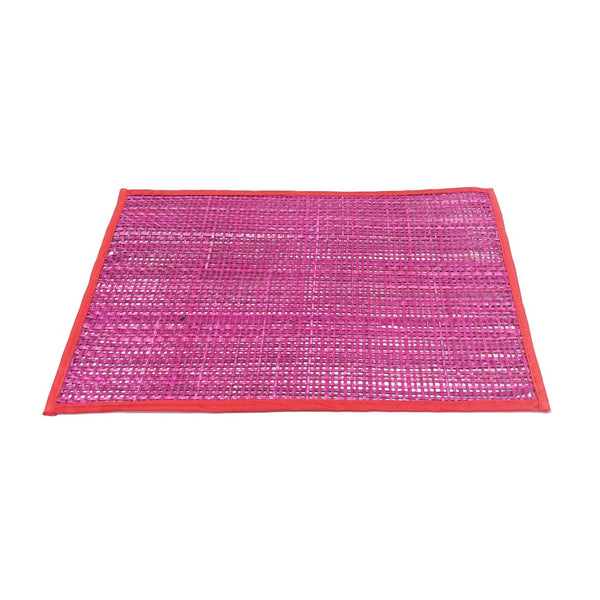 TOV Furniture Peele Seagrass Placemat Set – Handcrafted, Colorful and Durable Table Protectors for Every Occasion Pink TOV-T54305