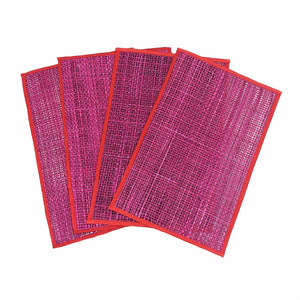 TOV Furniture Peele Seagrass Placemat Set – Handcrafted, Colorful and Durable Table Protectors for Every Occasion Pink TOV-T54305