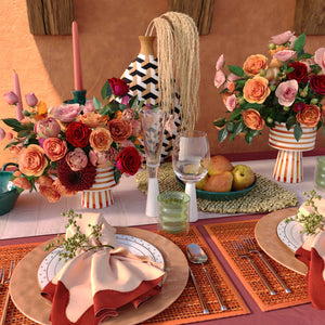 TOV Furniture Peele Seagrass Placemat Set – Handcrafted, Colorful and Durable Table Protectors for Every Occasion Terracotta TOV-T54306