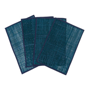 TOV Furniture Peele Seagrass Placemat Set – Handcrafted, Colorful and Durable Table Protectors for Every Occasion Blue TOV-T54307