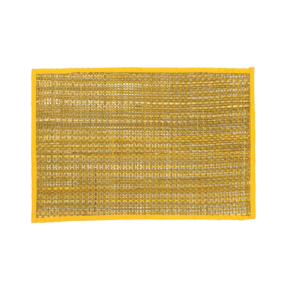 TOV Furniture Peele Seagrass Placemat Set – Handcrafted, Colorful and Durable Table Protectors for Every Occasion Yellow TOV-T54308