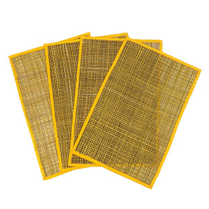 TOV Furniture Peele Seagrass Placemat Set – Handcrafted, Colorful and Durable Table Protectors for Every Occasion Yellow TOV-T54308