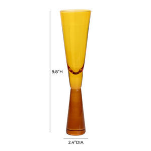 TOV Furniture Flute Champagne Glasses - Elegant Set of 4 for Celebratory Toasts and Stylish Entertaining Moments Amber TOV-T68857