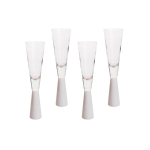 TOV Furniture Flute Champagne Glasses - Elegant Set of 4 for Celebratory Toasts and Stylish Entertaining Moments White TOV-T68859