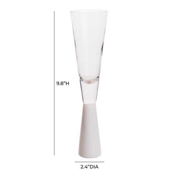 TOV Furniture Flute Champagne Glasses - Elegant Set of 4 for Celebratory Toasts and Stylish Entertaining Moments White TOV-T68859