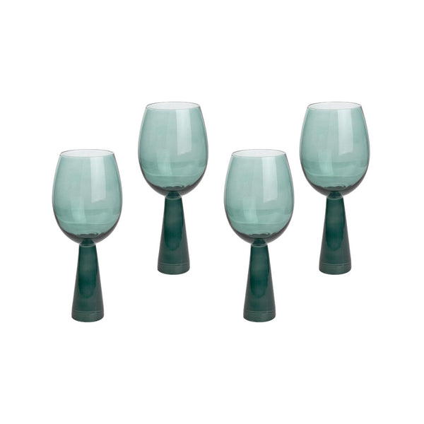 TOV Furniture Rose Wine Glasses - Set of 4 Sculpted Elegance for Entertaining, Perfect for Every Celebration and Occasion Green TOV-T68861