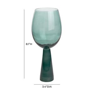 TOV Furniture Rose Wine Glasses - Set of 4 Sculpted Elegance for Entertaining, Perfect for Every Celebration and Occasion Green TOV-T68861