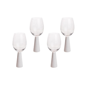 TOV Furniture Rose Wine Glasses - Set of 4 Sculpted Elegance for Entertaining, Perfect for Every Celebration and Occasion White TOV-T68862