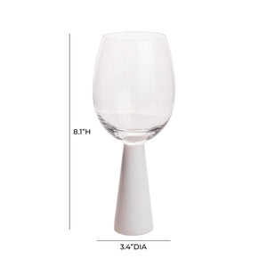 TOV Furniture Rose Wine Glasses - Set of 4 Sculpted Elegance for Entertaining, Perfect for Every Celebration and Occasion White TOV-T68862