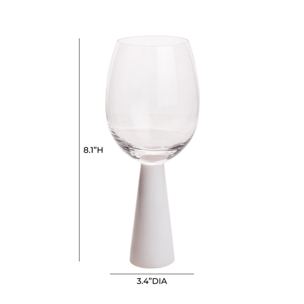 TOV Furniture Rose Wine Glasses - Set of 4 Sculpted Elegance for Entertaining, Perfect for Every Celebration and Occasion White TOV-T68862