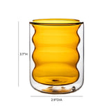 Waves Amber Water Glass - Set of 4 TOV-T68863 TOV Furniture