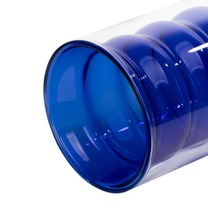 TOV Furniture Waves Water Glass Set of 4 – Cheerful Memphis-Style Tumblers for Vibrant Everyday Entertaining Blue TOV-T68864