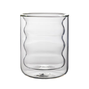 TOV Furniture Waves Water Glass Set of 4 – Cheerful Memphis-Style Tumblers for Vibrant Everyday Entertaining Clear TOV-T68865