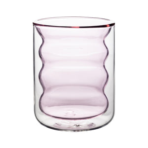 TOV Furniture Waves Water Glass Set of 4 – Cheerful Memphis-Style Tumblers for Vibrant Everyday Entertaining Blush TOV-T68867