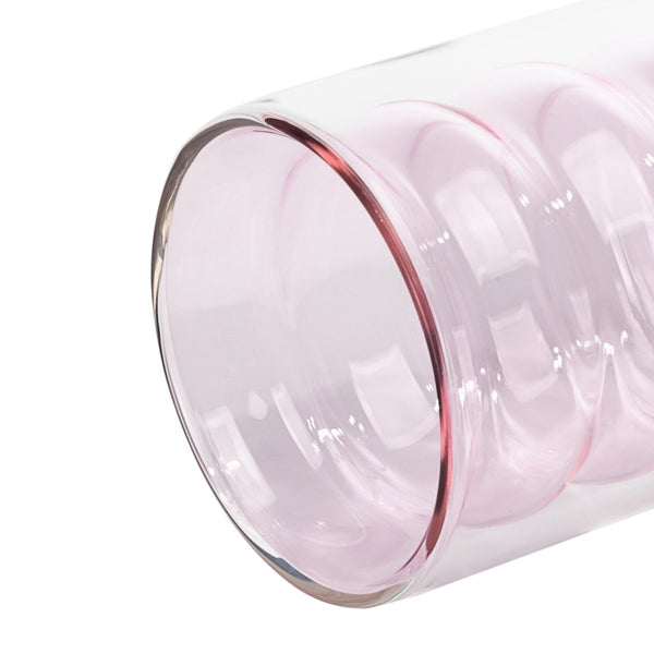 TOV Furniture Waves Water Glass Set of 4 – Cheerful Memphis-Style Tumblers for Vibrant Everyday Entertaining Blush TOV-T68867