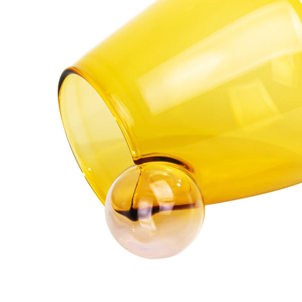 TOV Furniture Boule Water Glass Set of 4 - Modern Bubble Design for Stylish Everyday Use and Entertaining Amber TOV-T68868