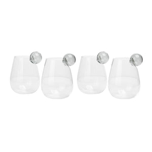 TOV Furniture Boule Water Glass Set of 4 - Modern Bubble Design for Stylish Everyday Use and Entertaining Clear TOV-T68869