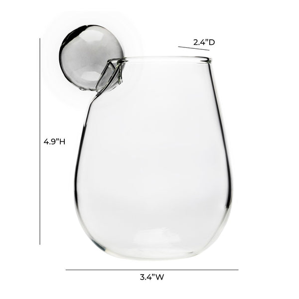 TOV Furniture Boule Water Glass Set of 4 - Modern Bubble Design for Stylish Everyday Use and Entertaining Clear TOV-T68869
