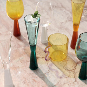 TOV Furniture Rose Wine Glasses - Set of 4 Sculpted Elegance for Entertaining, Perfect for Every Celebration and Occasion Green TOV-T68861