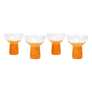 TOV Furniture Dottie Handblown Cocktail Glass Set - Artisanal Elegance for Unique Entertaining and Gifting Orange TOV-T68871