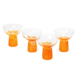 Dottie Clear Orange Dots Handblown Cocktail Glass - Set of 4 TOV-T68871 TOV Furniture