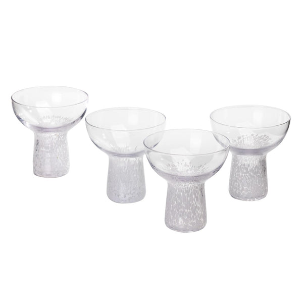 TOV Furniture Dottie Handblown Cocktail Glass Set - Artisanal Elegance for Unique Entertaining and Gifting Clear TOV-T68872