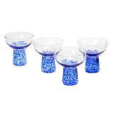 Dottie Blue Dots Handblown Cocktail Glass - Set of 4 TOV-T68873 TOV Furniture