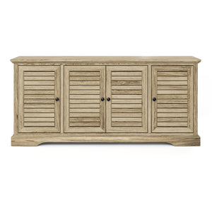 Legends Furniture Bridgevine Home Topenga 68 Inch 4-door Tv Console For Tvs Up To 80 Inches, No Assembly Required, Alabaster Finish Blue Denim And Whiskey, Beige Oak Solids & Veneers Tp1210.Alb