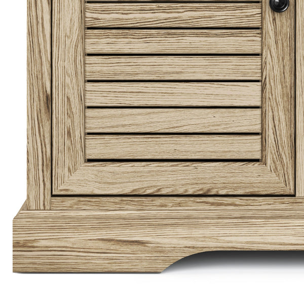 Legends Furniture Bridgevine Home Topenga 68 Inch 4-door Tv Console For Tvs Up To 80 Inches, No Assembly Required, Alabaster Finish Blue Denim And Whiskey, Beige Oak Solids & Veneers Tp1210.Alb