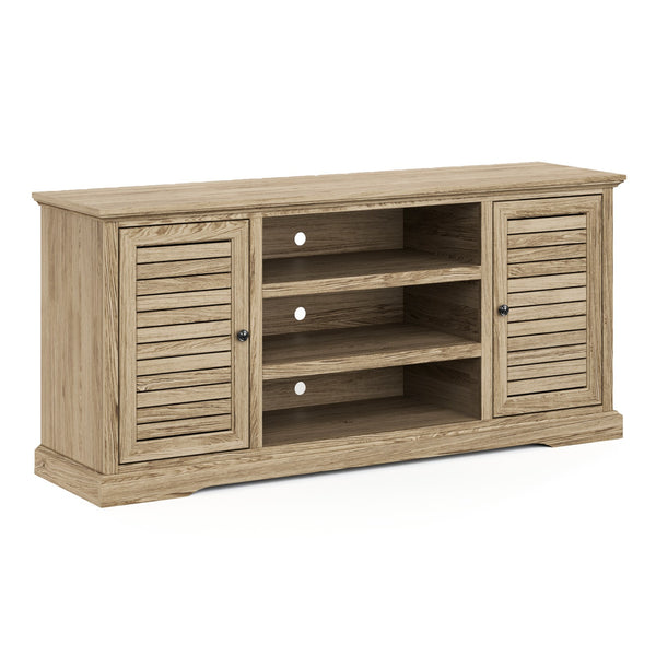 Legends Furniture Bridgevine Home Topenga 66 Inch Tv Stand Console For Tvs Up To 80 Inches, No Assembly Required, Alabaster Finish Alabaster, Beige Oak Solids And Veneers Tp1211.Alb