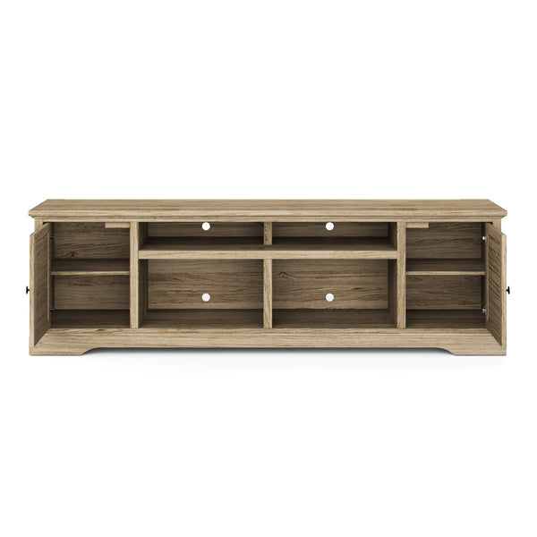 Legends Furniture Bridgevine Home Topenga 83 Inch Tv Stand Console For Tvs Up To 95 Inches, No Assembly Required, Alabaster Finish Alabaster, Beige Oak Solids And Veneers Tp1212.Alb